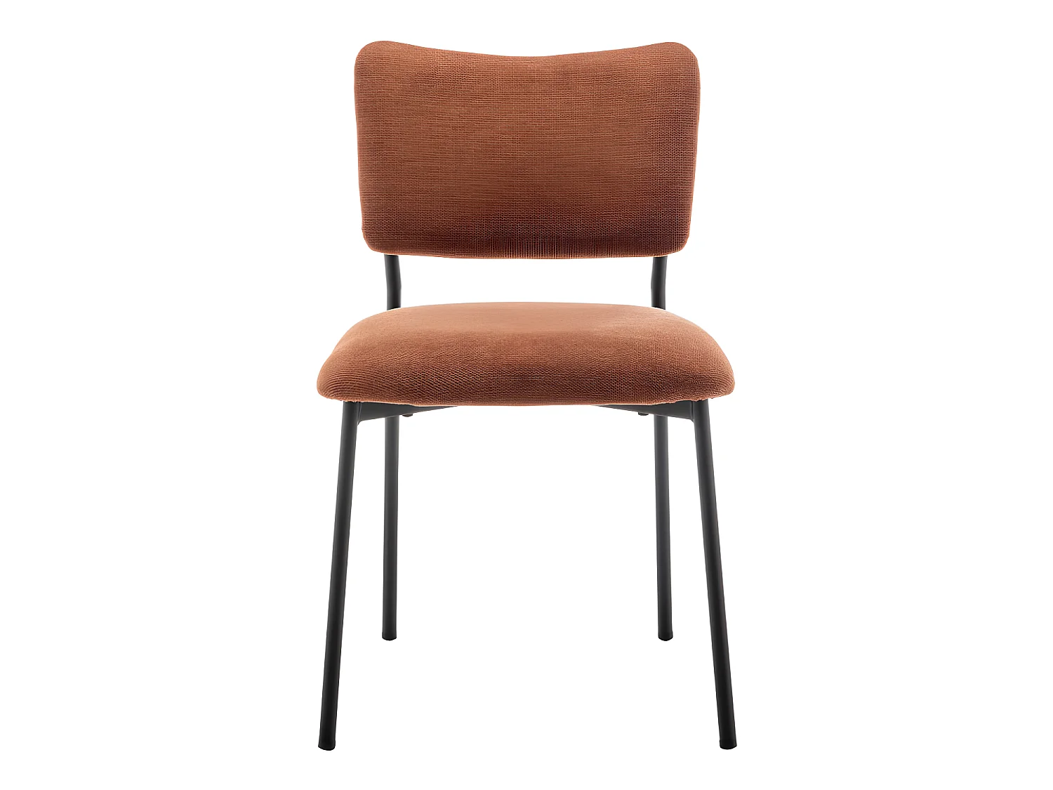 Vander - Lot de 2 chaises en tissu et métal - Rouille