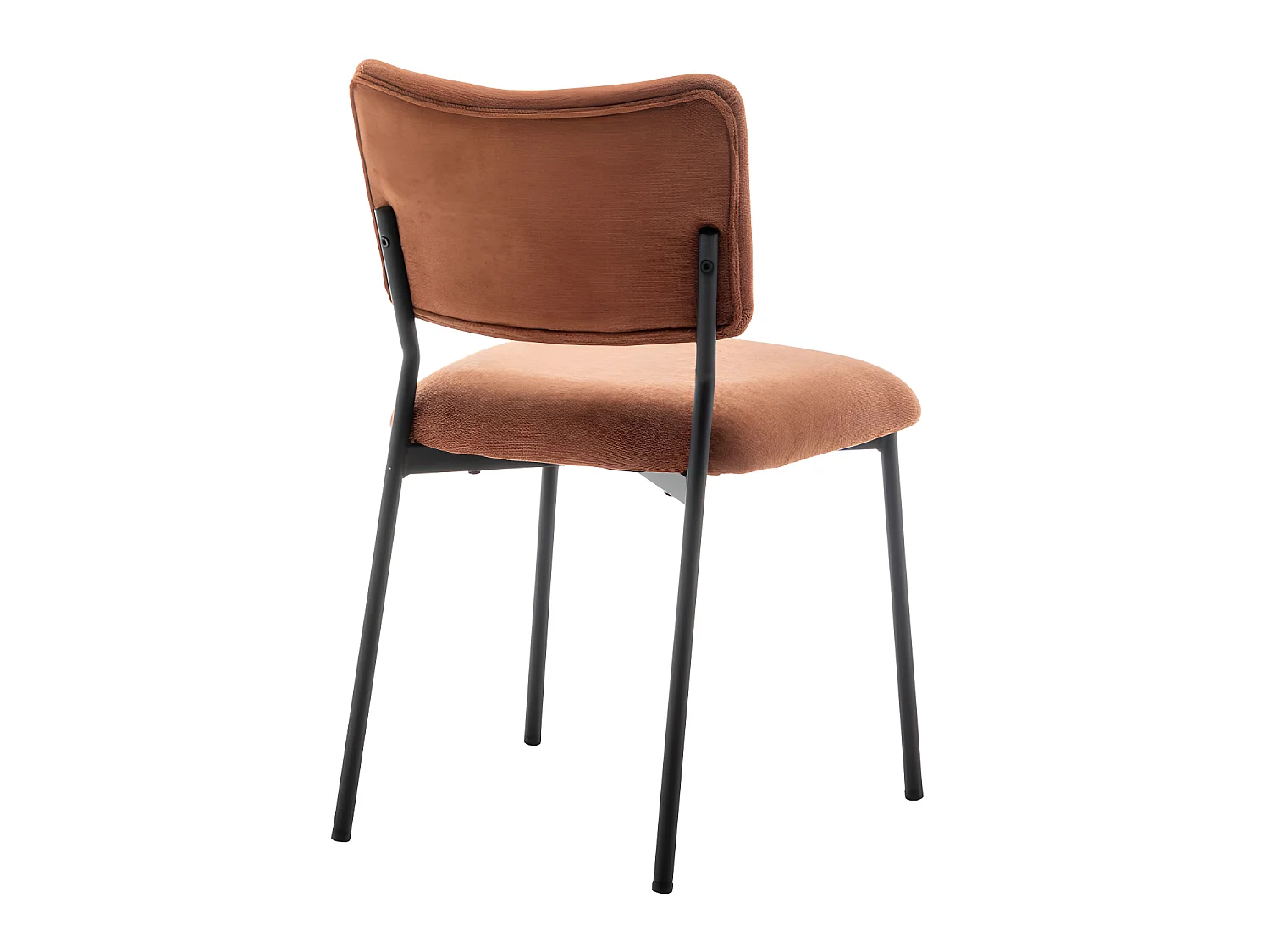 Vander - Lot de 2 chaises en tissu et métal - Rouille