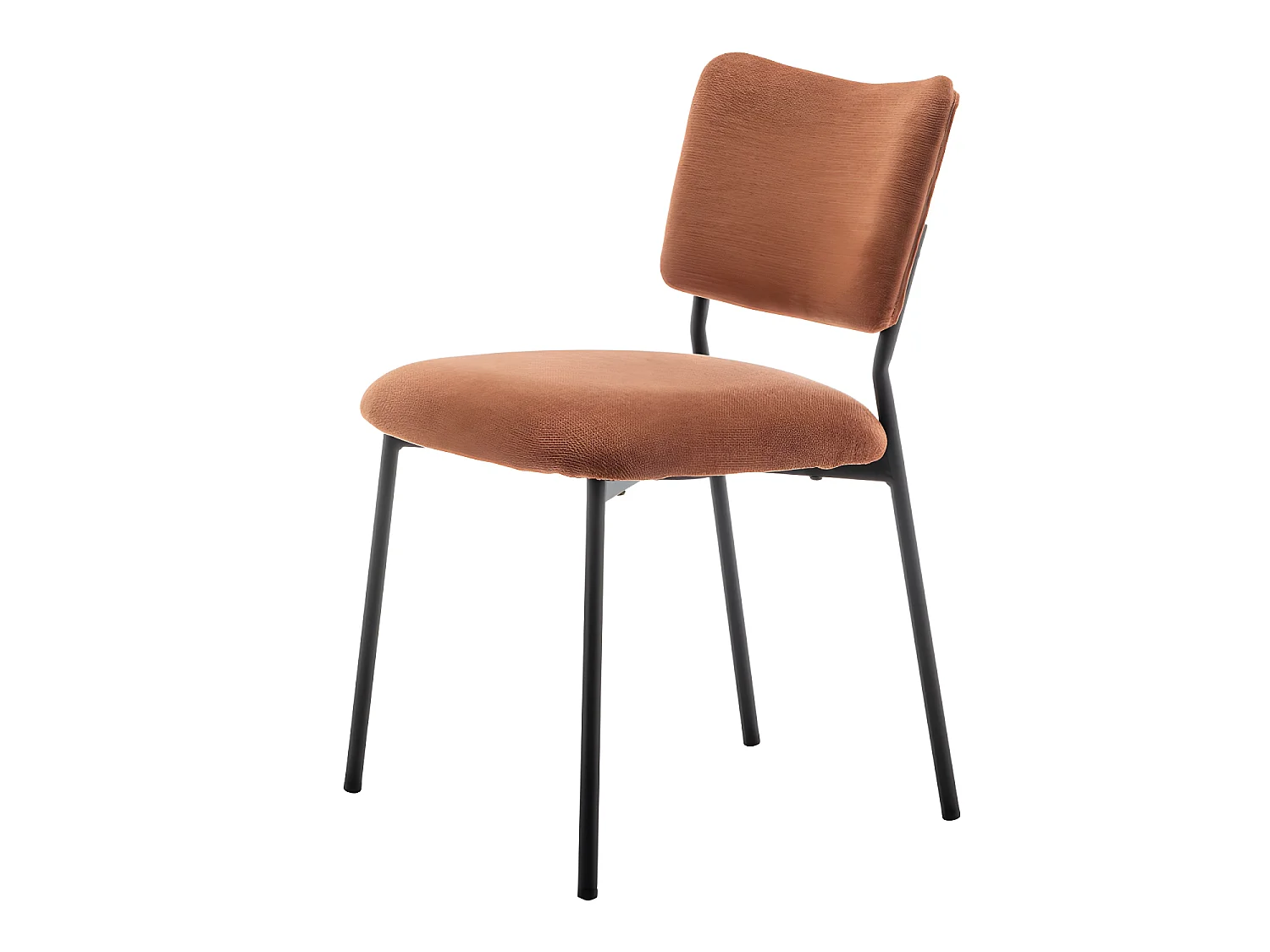 Vander - Lot de 2 chaises en tissu et métal - Rouille