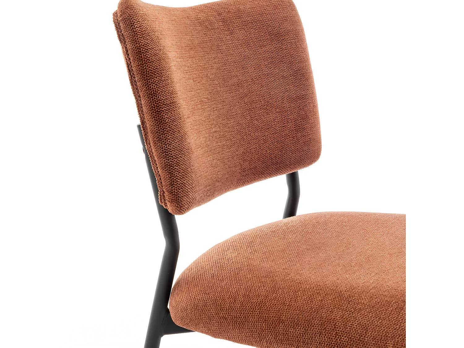 Vander - Lot de 2 chaises en tissu et métal - Rouille