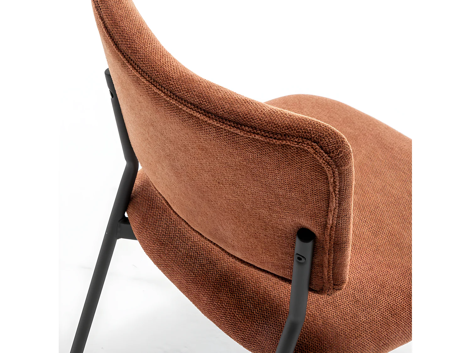 Vander - Lot de 2 chaises en tissu et métal - Rouille