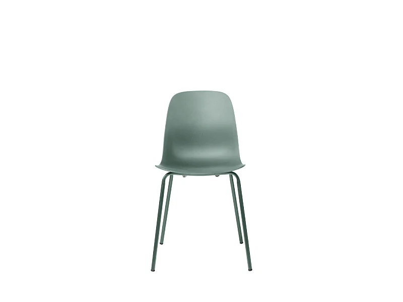 Hel - Lot de 4 chaises en plastique et métal - Vert