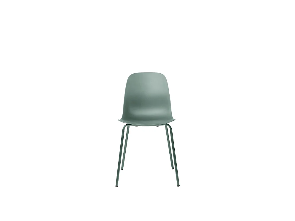 Hel - Lot de 4 chaises en plastique et métal - Vert