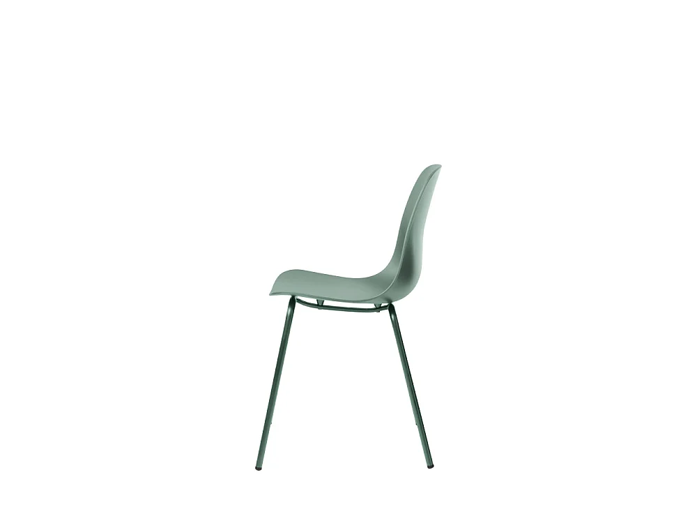 Hel - Lot de 4 chaises en plastique et métal - Vert