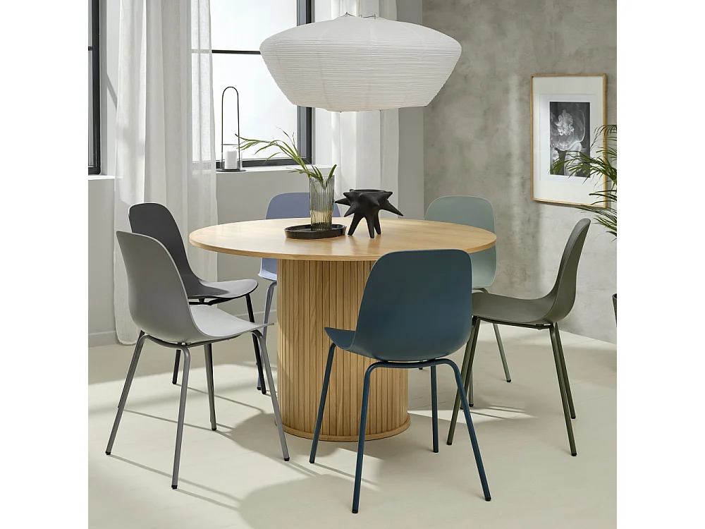 Hel - Lot de 4 chaises en plastique et métal - Vert