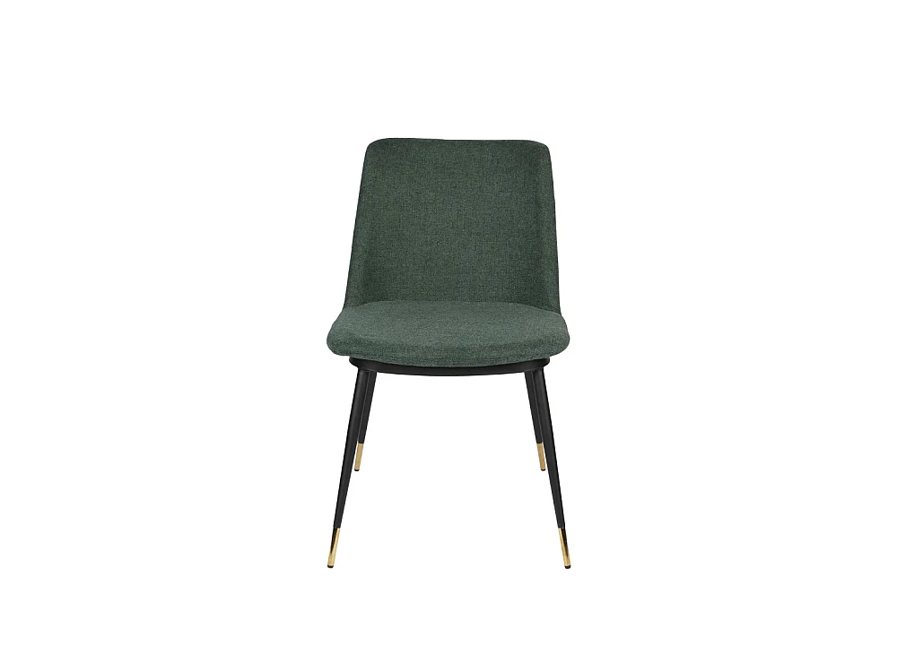 Lionel - Lot de 2 chaises en tissu et métal - Couleur - Vert
