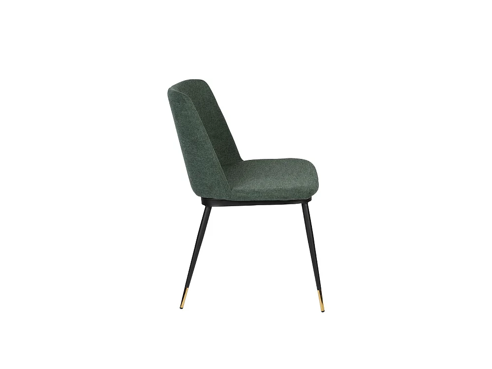 Lionel - Lot de 2 chaises en tissu et métal - Couleur - Vert
