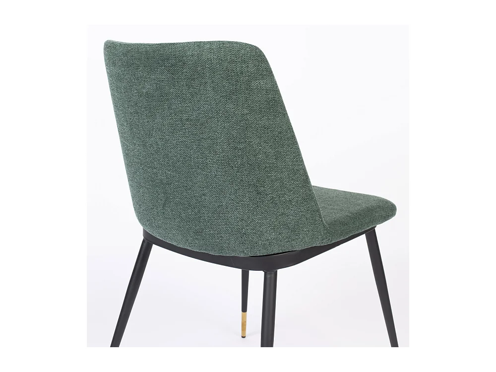 Lionel - Lot de 2 chaises en tissu et métal - Couleur - Vert