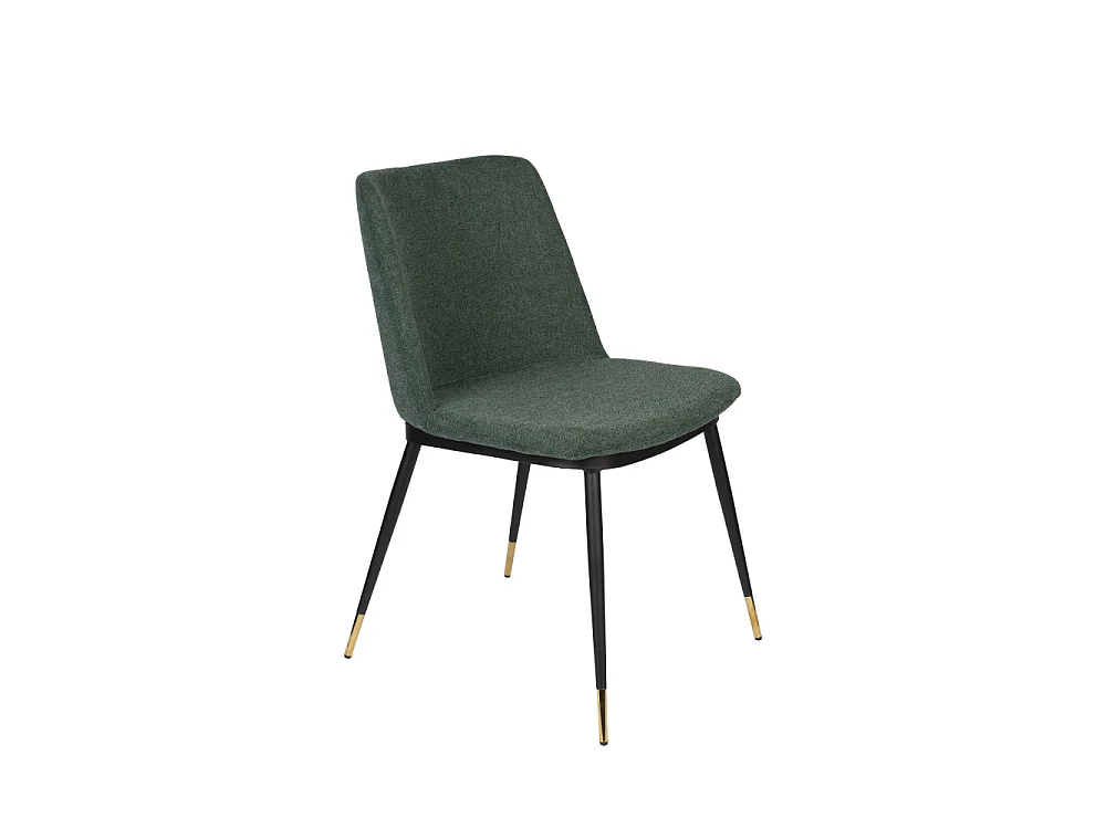 Lionel - Lot de 2 chaises en tissu et métal - Couleur - Vert