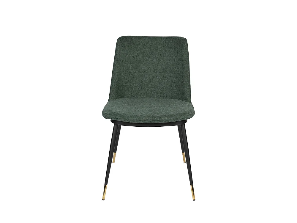 Lionel - Lot de 2 chaises en tissu et métal - Couleur - Vert
