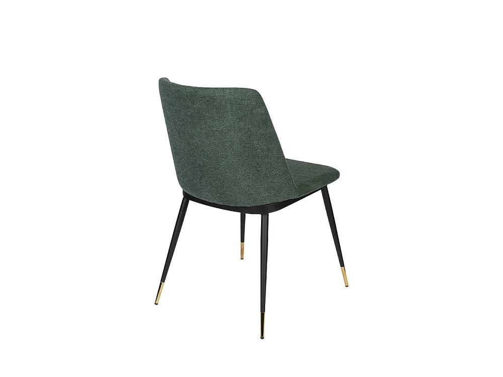 Lionel - Lot de 2 chaises en tissu et métal - Couleur - Vert