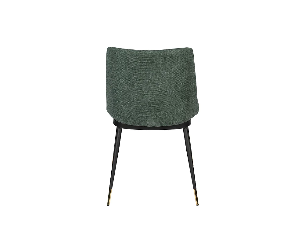 Lionel - Lot de 2 chaises en tissu et métal - Couleur - Vert
