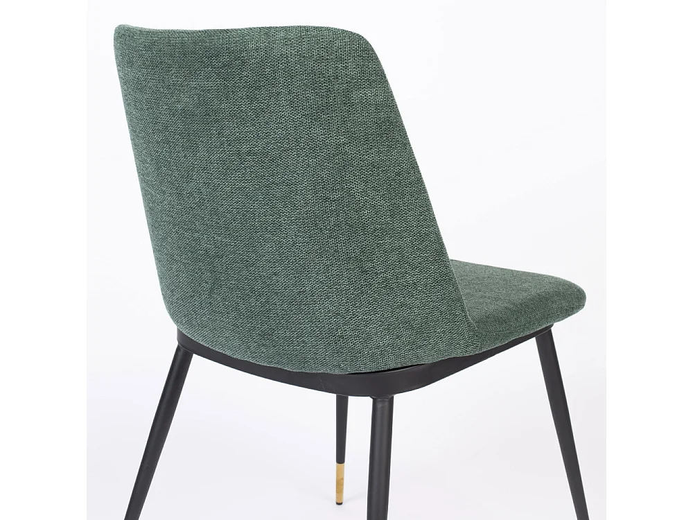 Lionel - Lot de 2 chaises en tissu et métal - Couleur - Vert