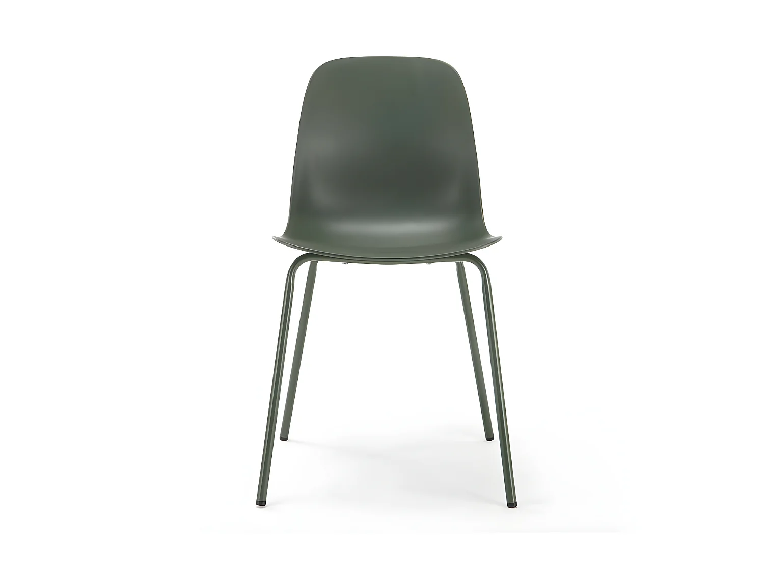 Hel - Lot de 4 chaises en plastique et métal - Vert kaki