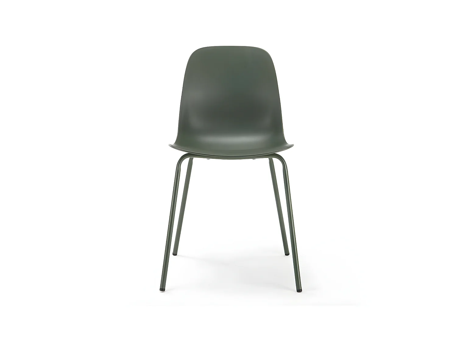 Hel - Lot de 4 chaises en plastique et métal - Vert kaki