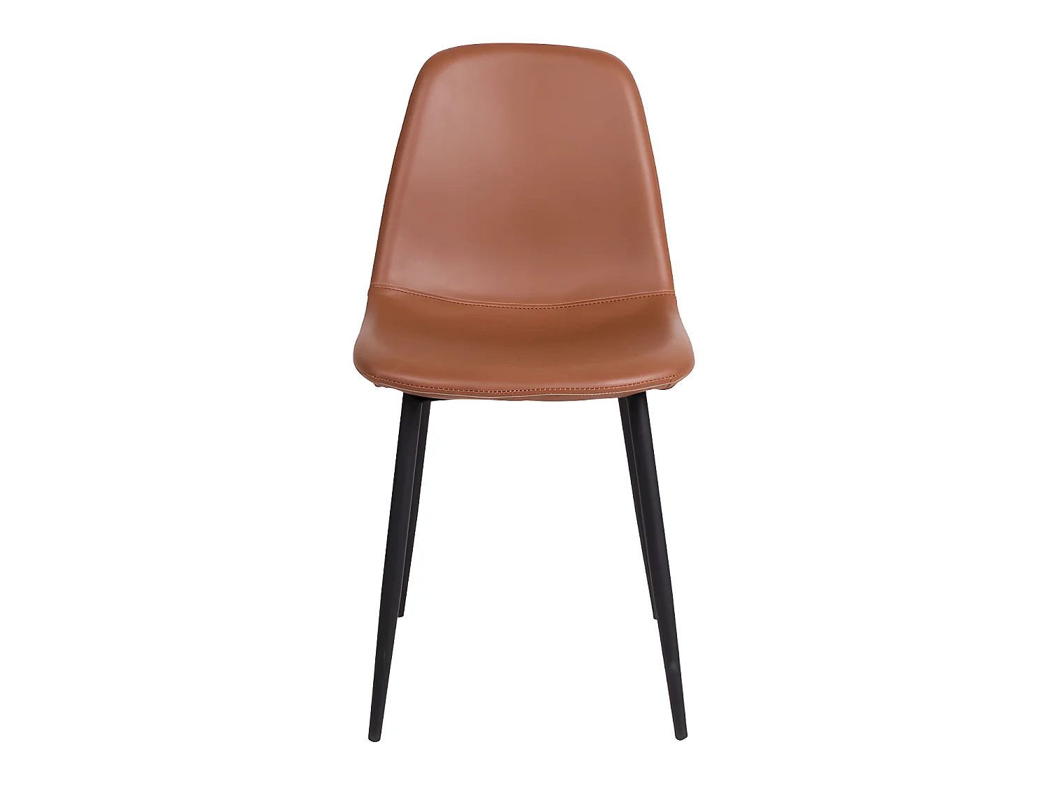 Stockholm - Lot de 2 chaises en simili et métal - Marron