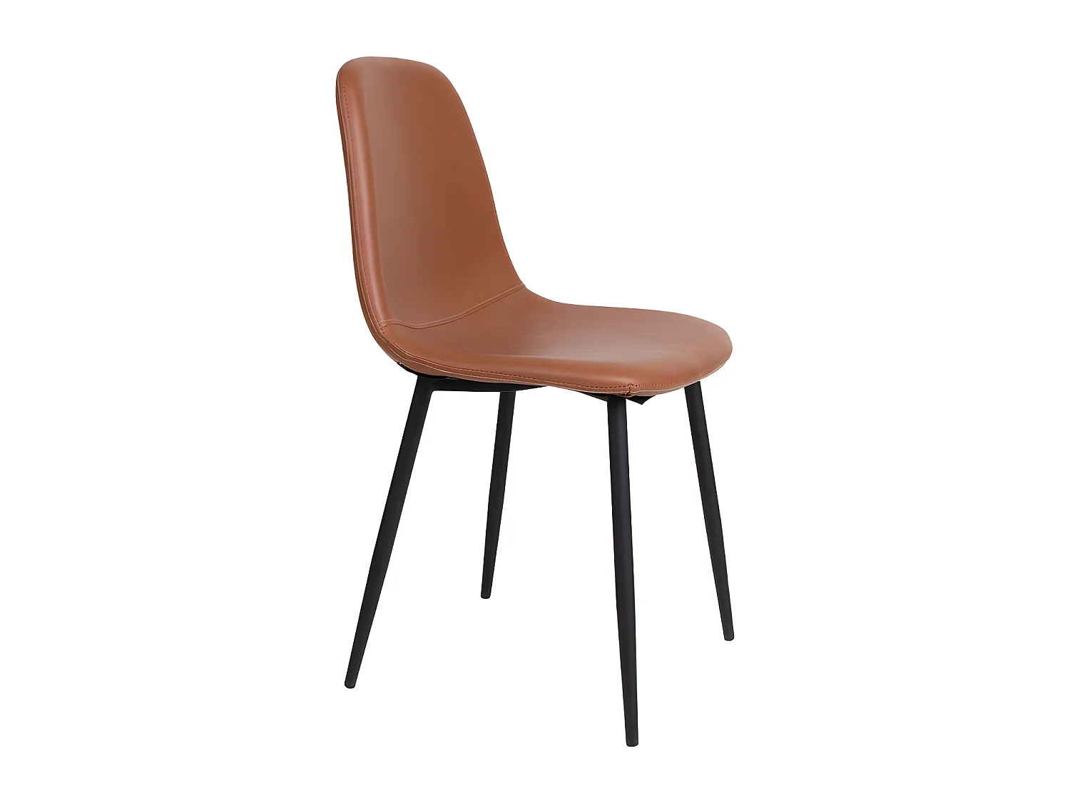 Stockholm - Lot de 2 chaises en simili et métal - Marron