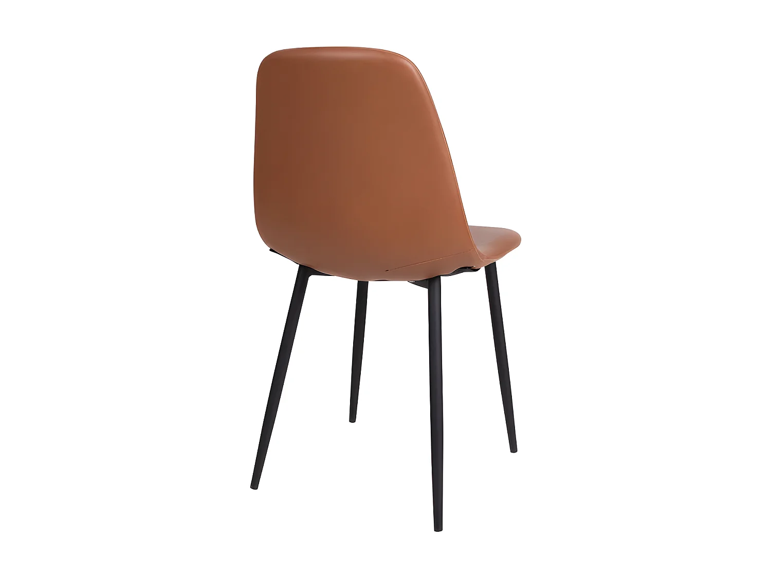 Stockholm - Lot de 2 chaises en simili et métal - Marron