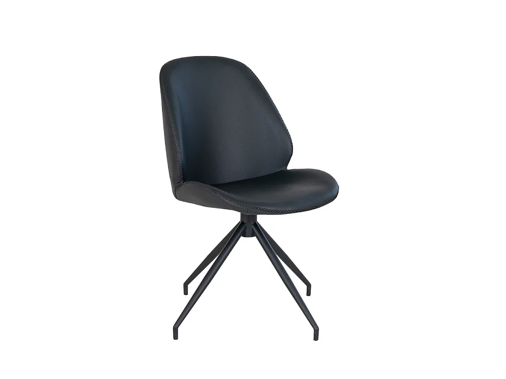 Monte Carlo - Lot de 2 chaises en simili et métal - Couleur - Noir