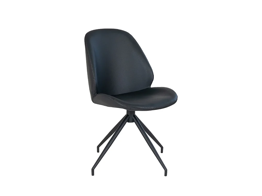 Monte Carlo - Lot de 2 chaises en simili et métal - Couleur - Noir