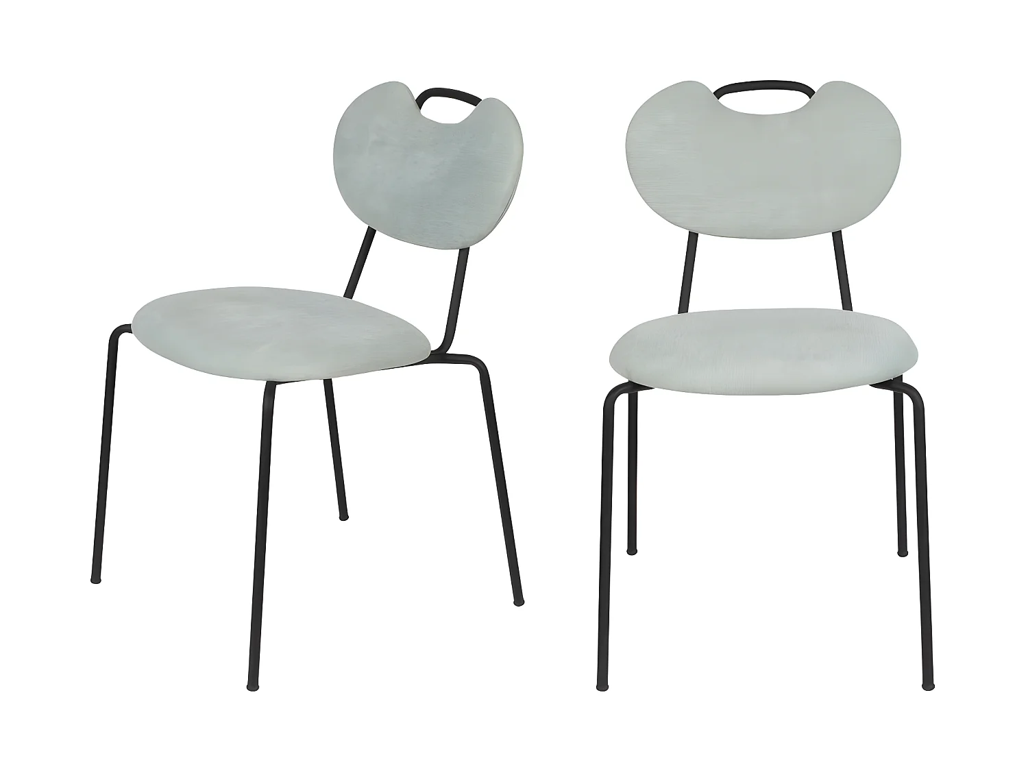 Aspen - Lot de 2 chaises en tissu et métal - Couleur - Vert