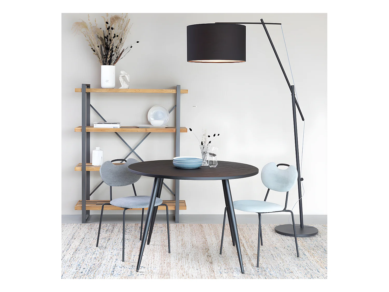 Aspen - Lot de 2 chaises en tissu et métal - Couleur - Vert