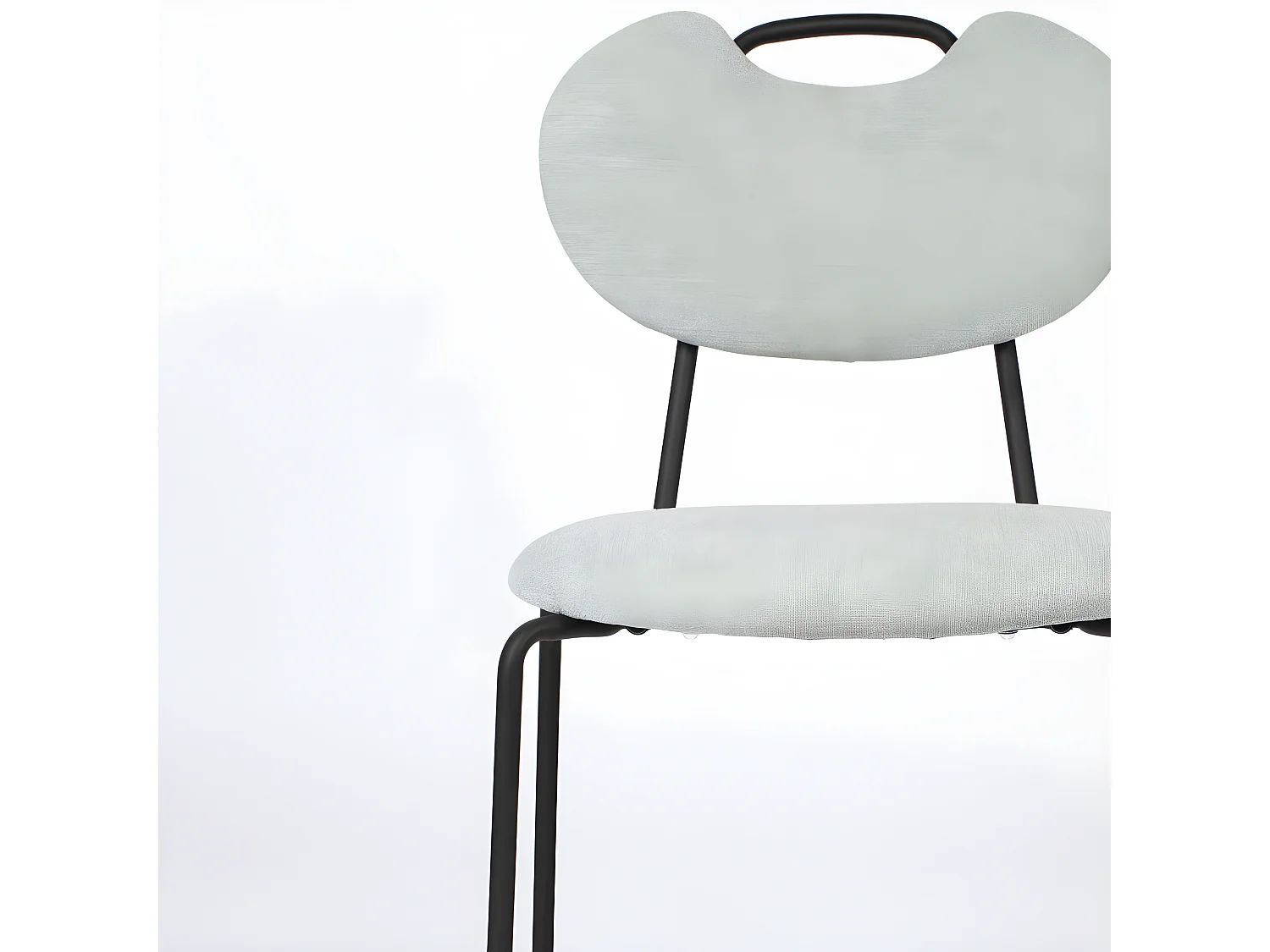 Aspen - Lot de 2 chaises en tissu et métal - Couleur - Vert