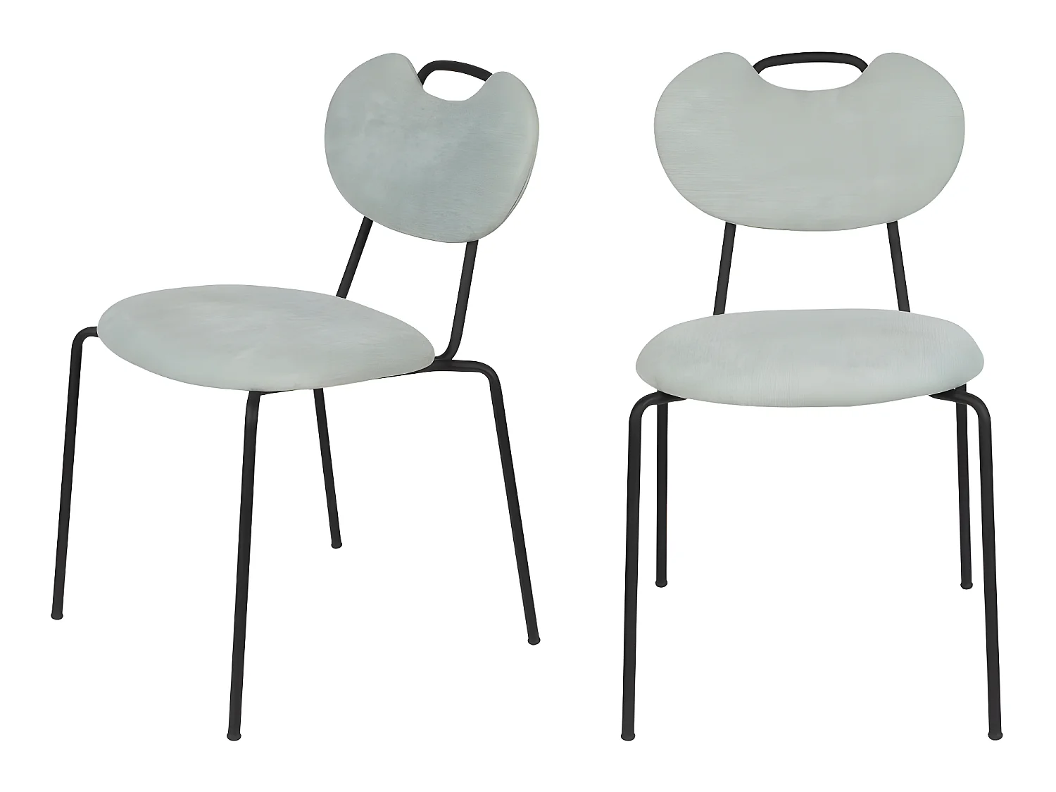 Aspen - Lot de 2 chaises en tissu et métal - Couleur - Vert