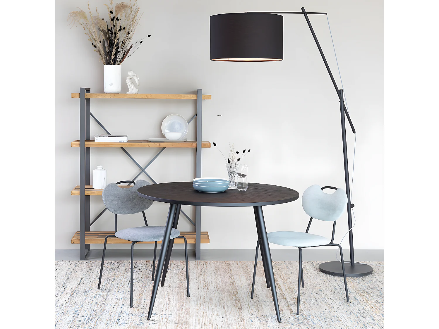 Aspen - Lot de 2 chaises en tissu et métal - Couleur - Vert