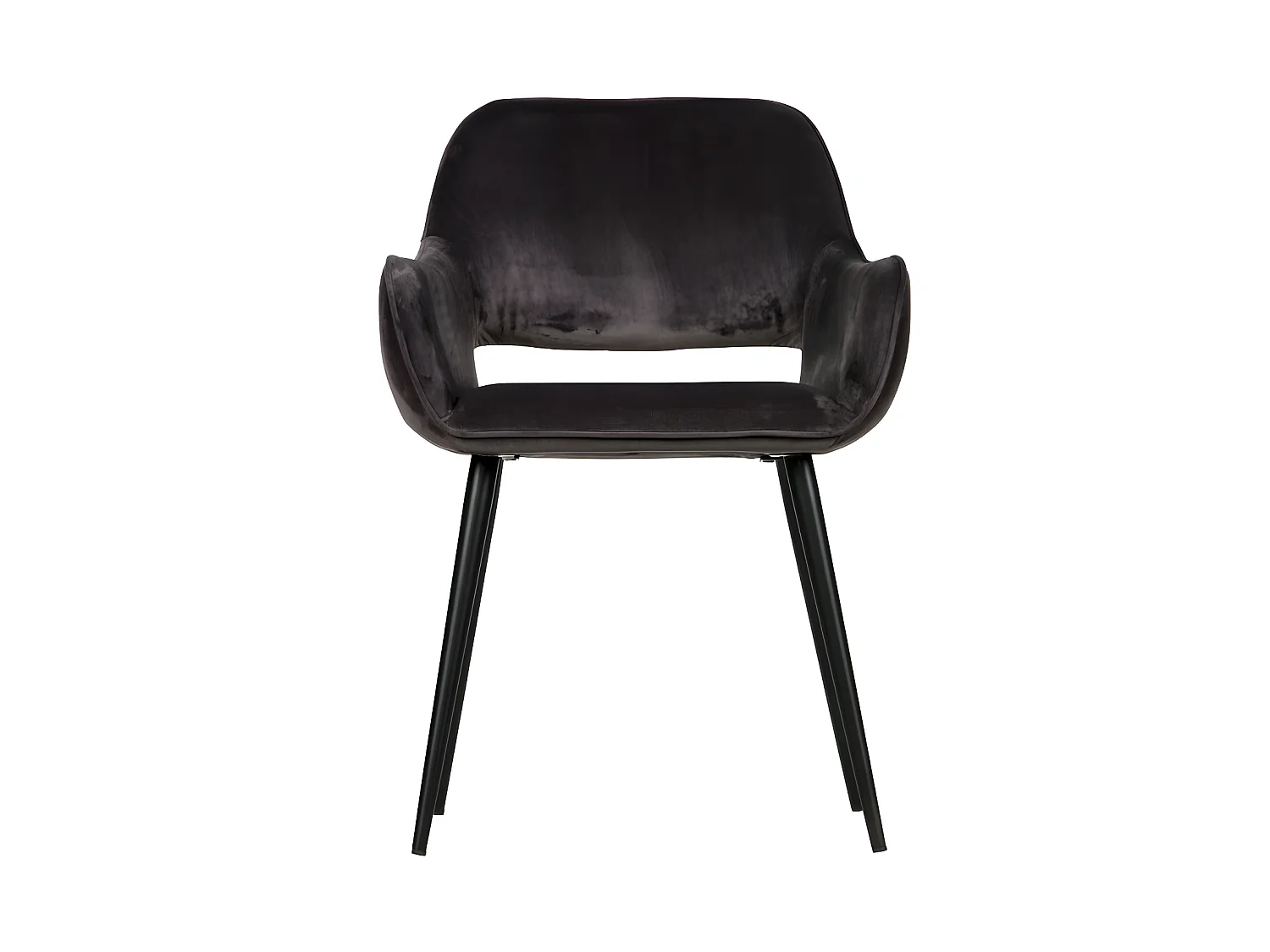 Jelle - Lot de 2 fauteuils de table en velours - Gris