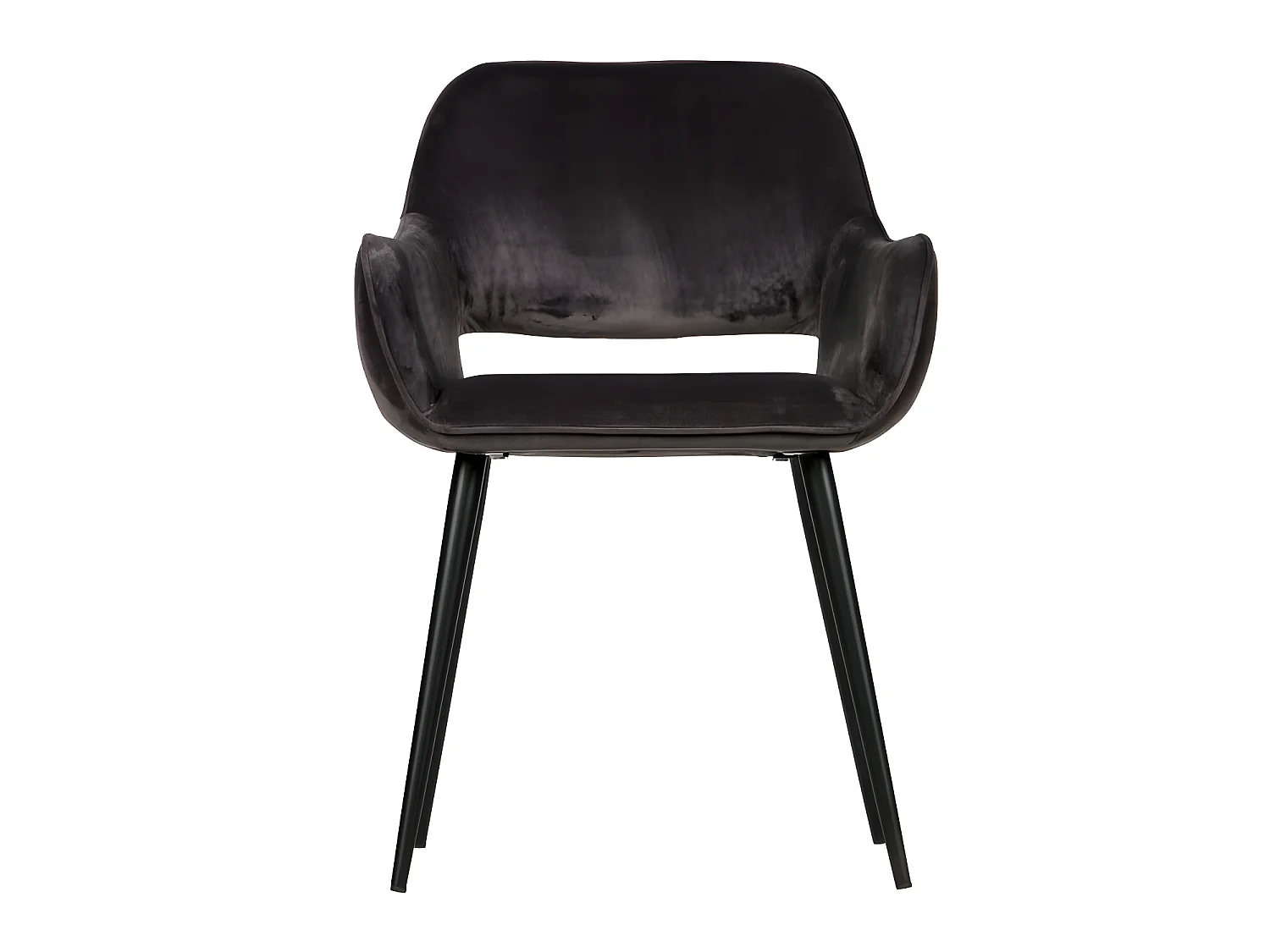 Jelle - Lot de 2 fauteuils de table en velours - Gris