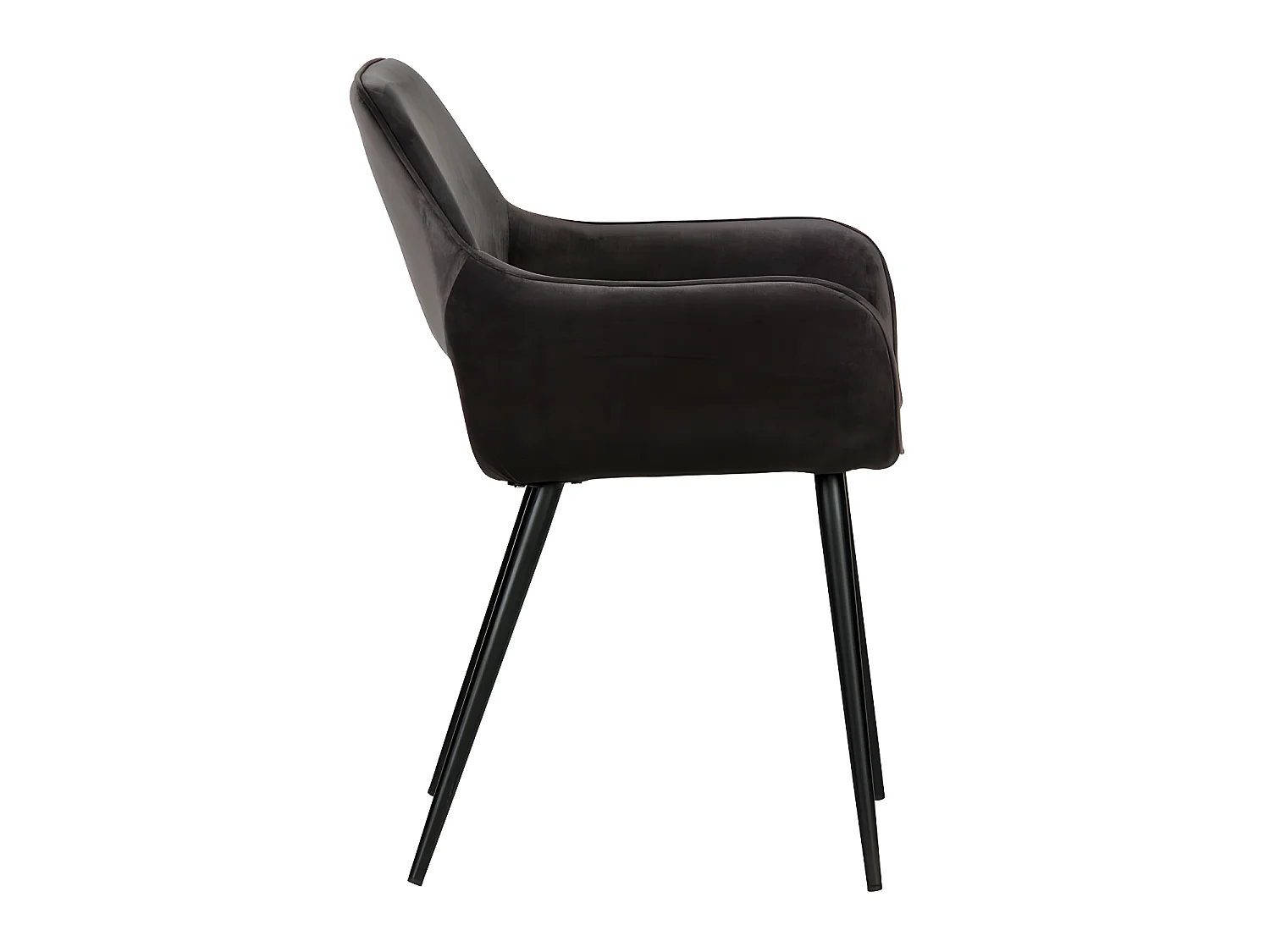 Jelle - Lot de 2 fauteuils de table en velours - Gris