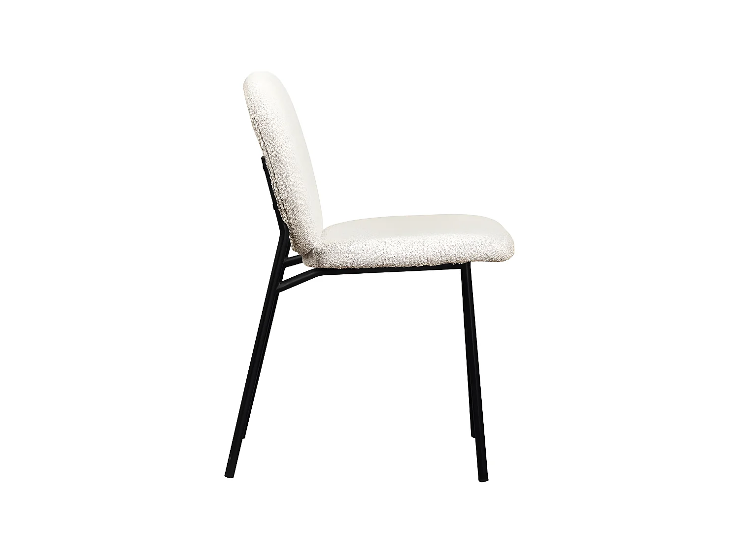 Dalby - Lot de 2 chaises en tissu bouclette et métal - Écru