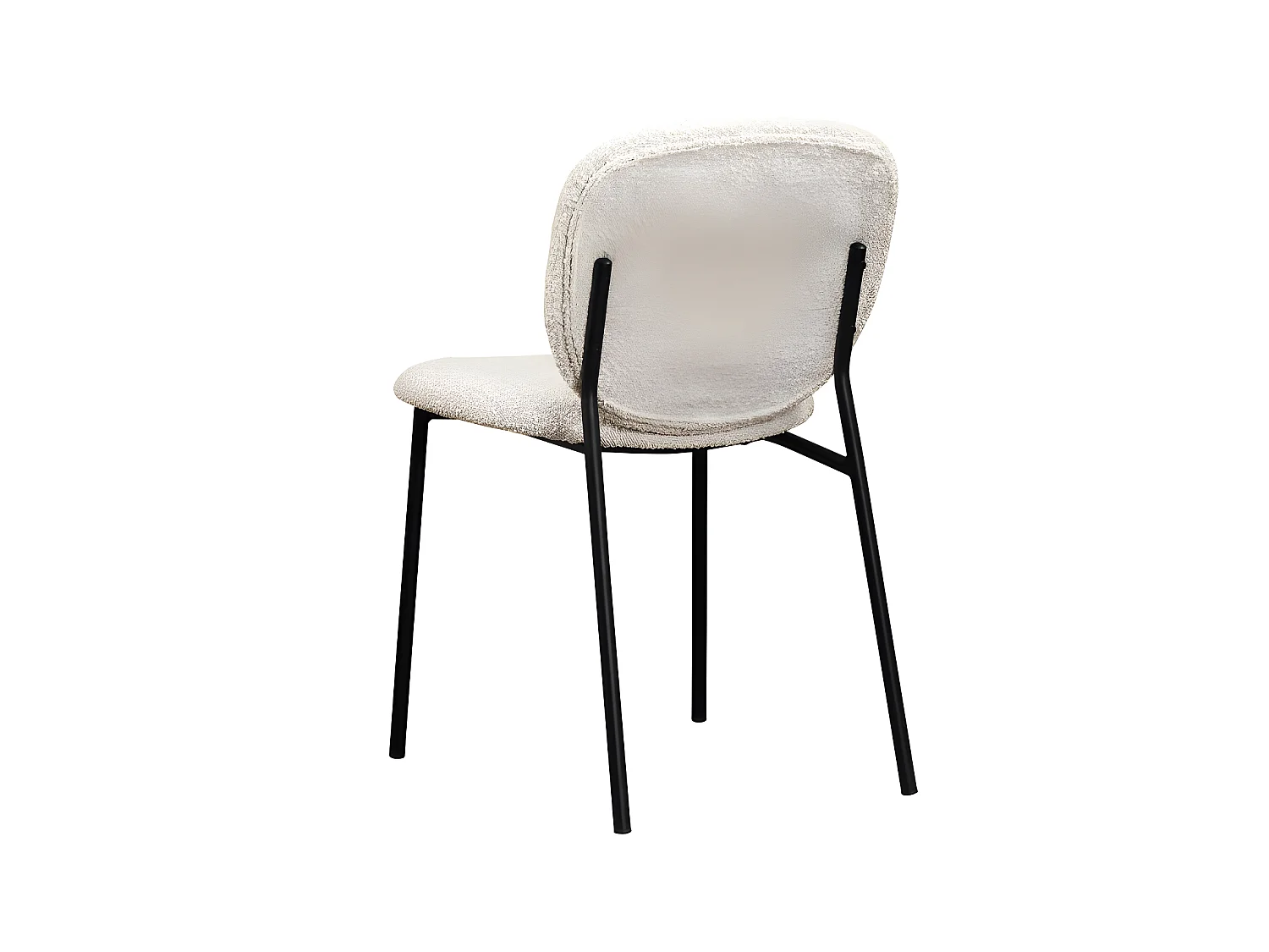 Dalby - Lot de 2 chaises en tissu bouclette et métal - Écru