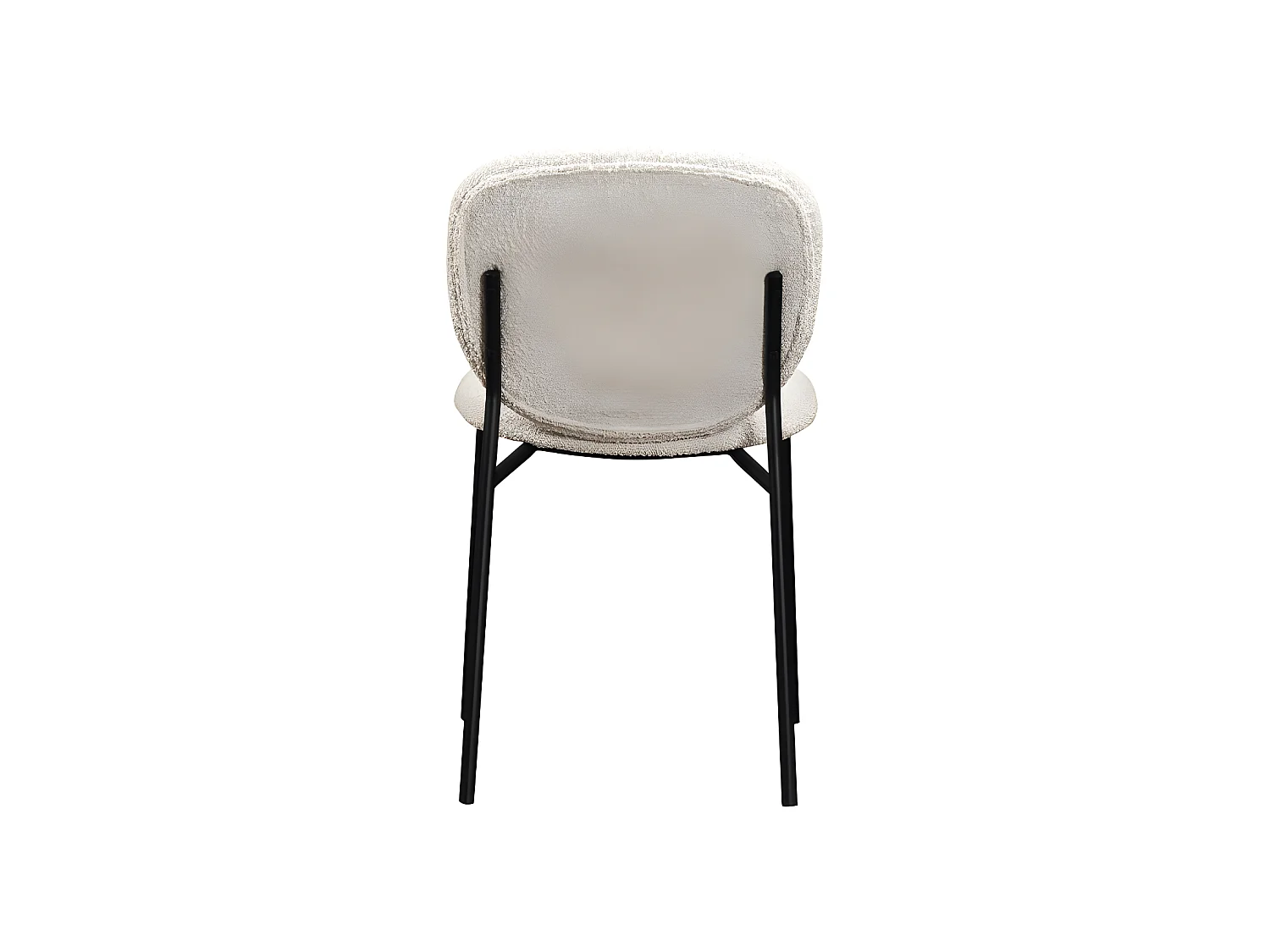 Dalby - Lot de 2 chaises en tissu bouclette et métal - Écru