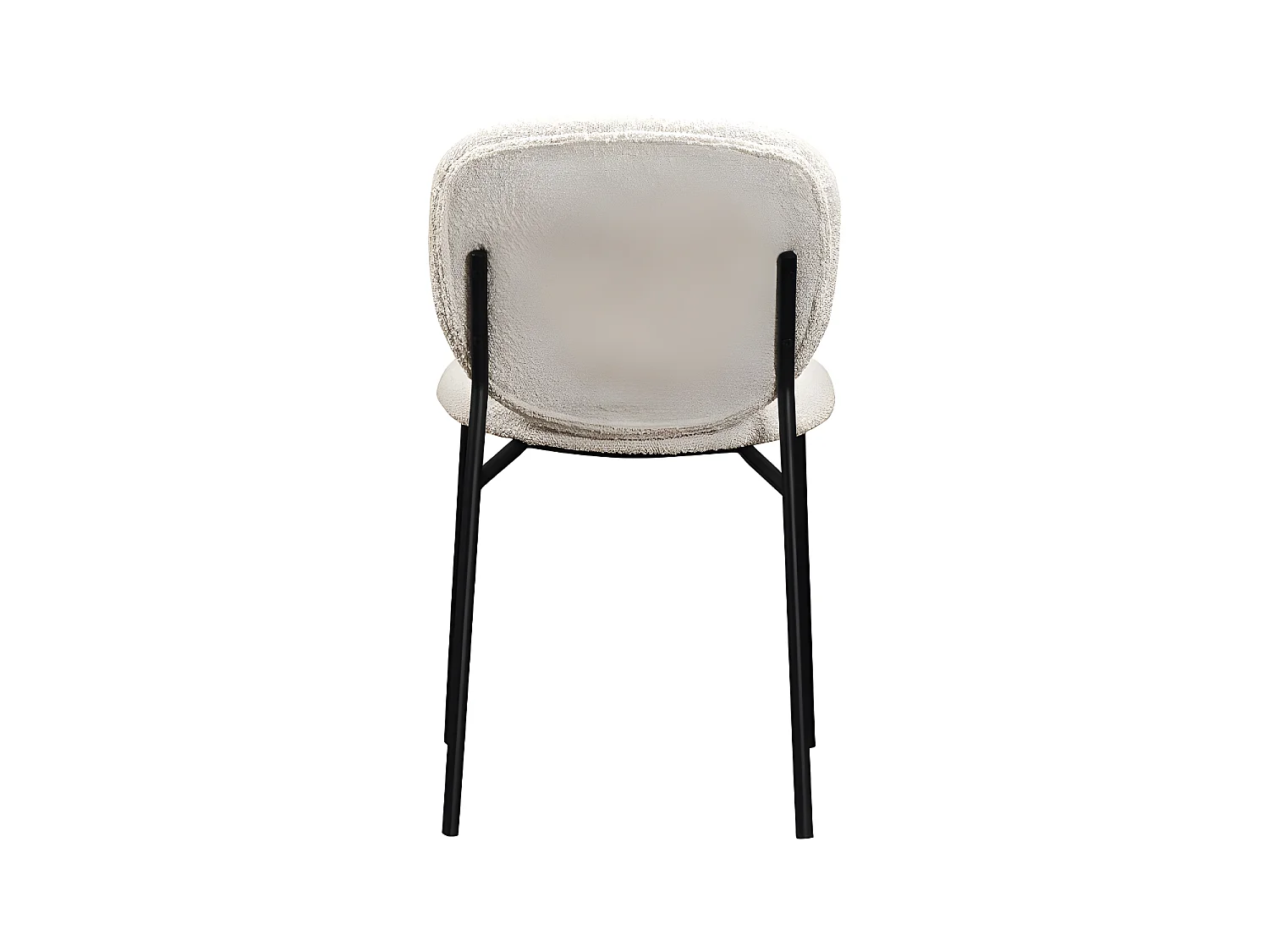 Dalby - Lot de 2 chaises en tissu bouclette et métal - Écru
