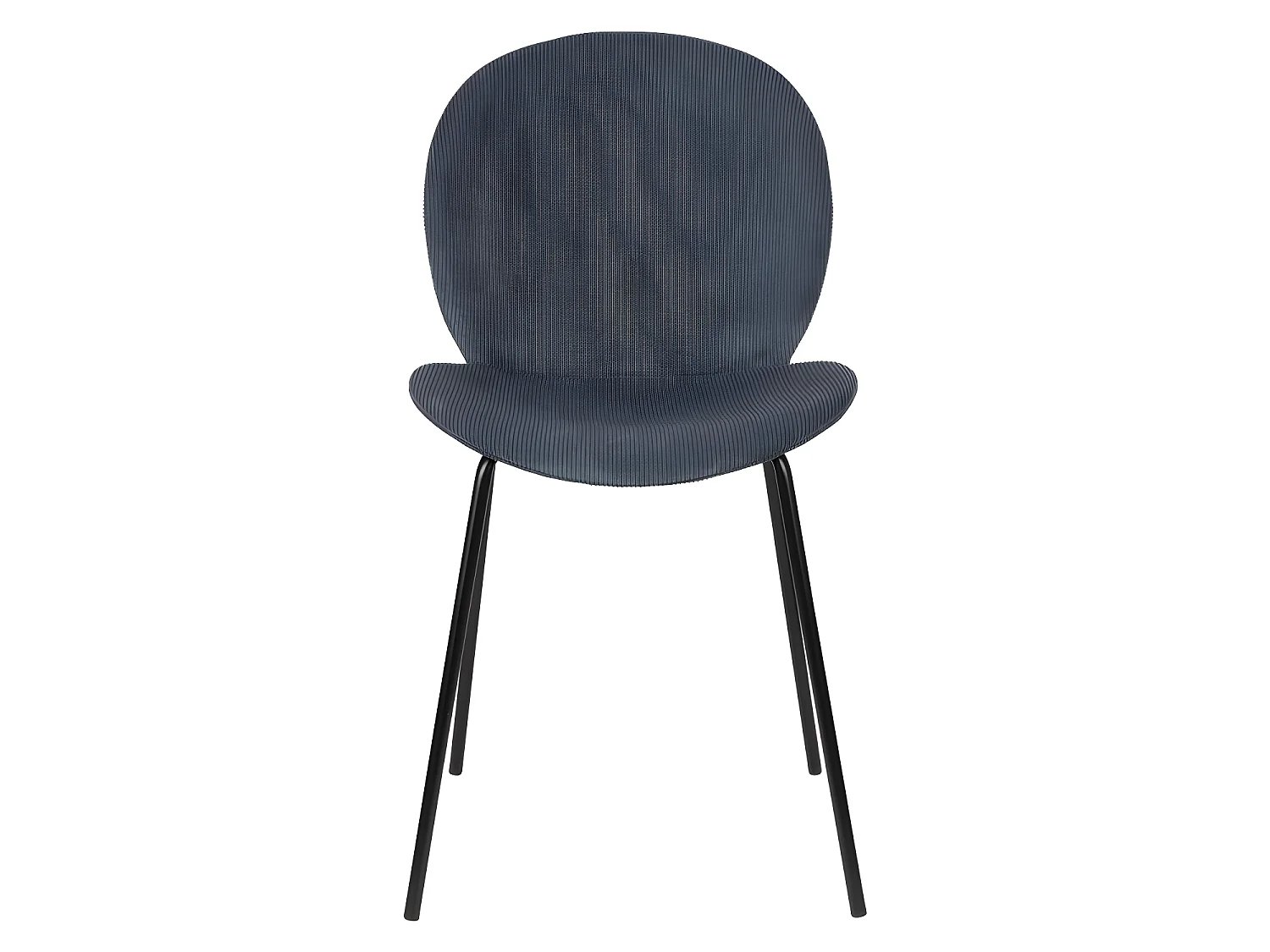 Bonnet - Lot de 2 chaises en velours côtelé et métal - Ardoise