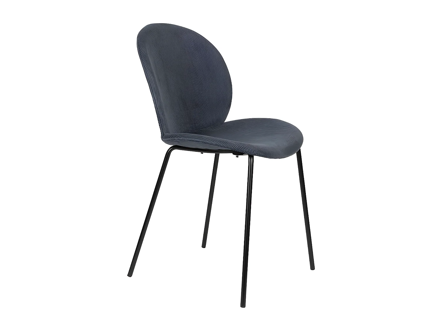 Bonnet - Lot de 2 chaises en velours côtelé et métal - Ardoise