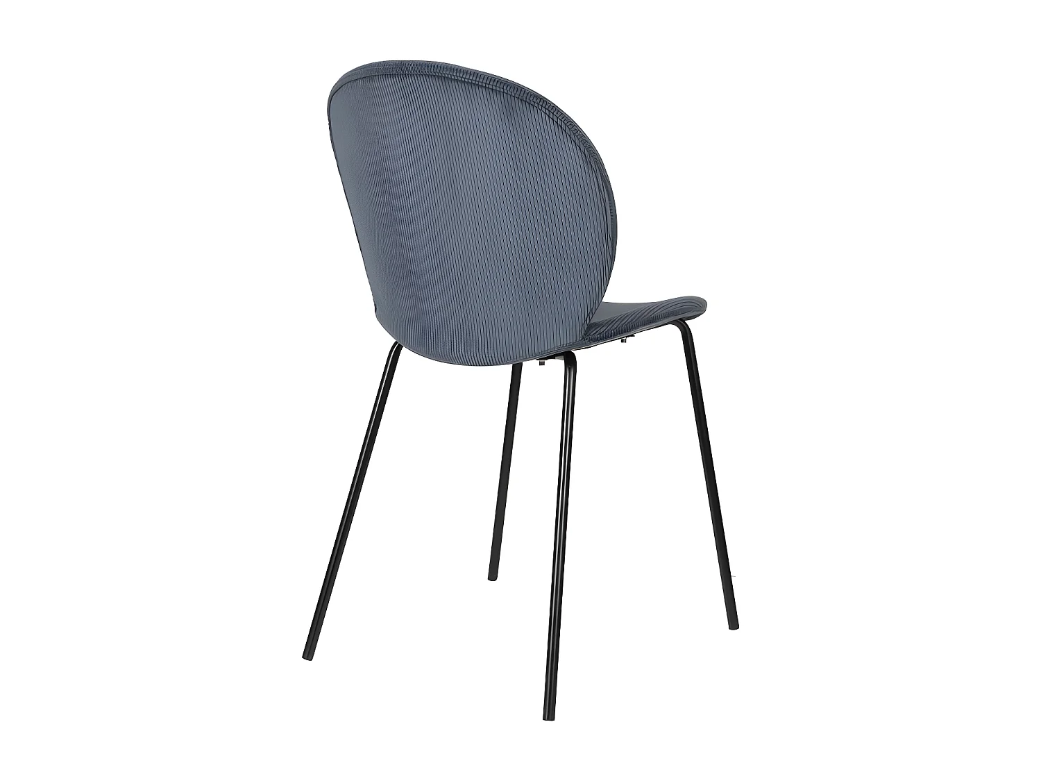 Bonnet - Lot de 2 chaises en velours côtelé et métal - Ardoise