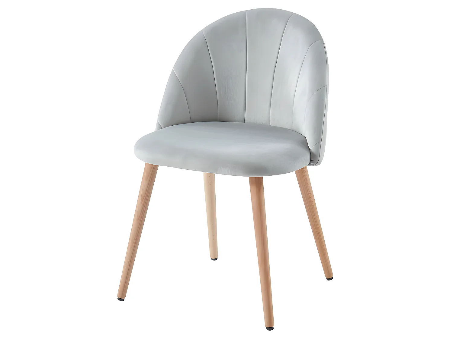 Roandola - Lot de 2 chaises en velours - Gris clair