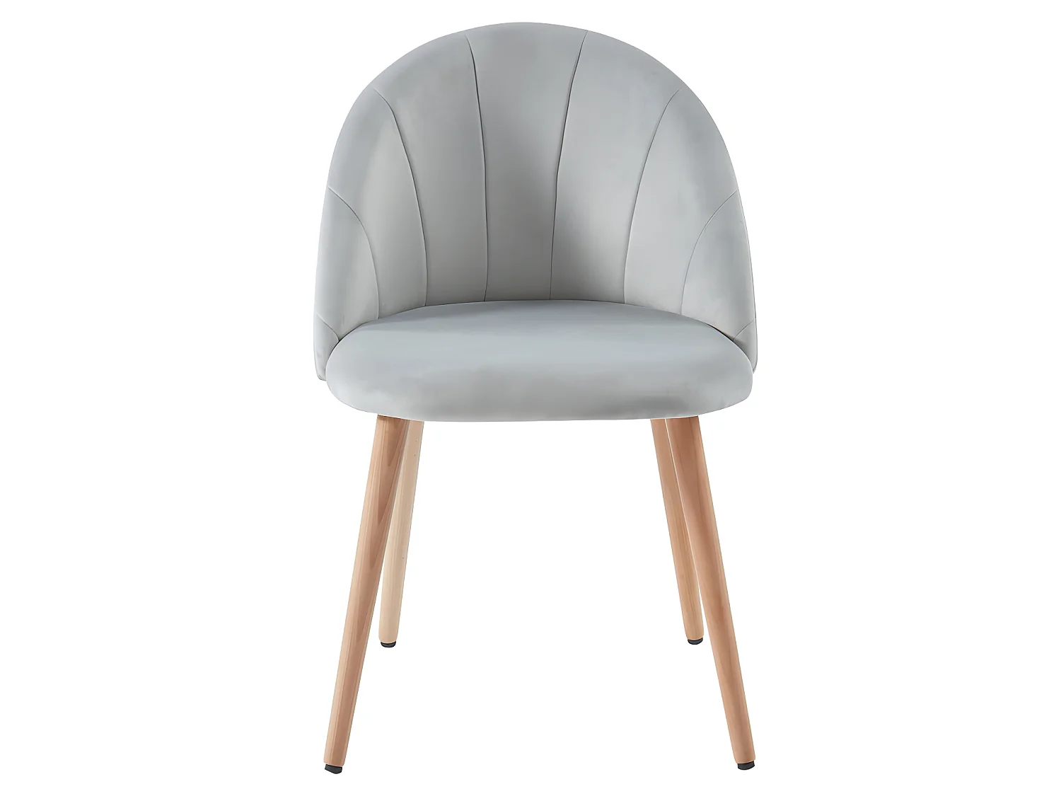 Roandola - Lot de 2 chaises en velours - Gris clair