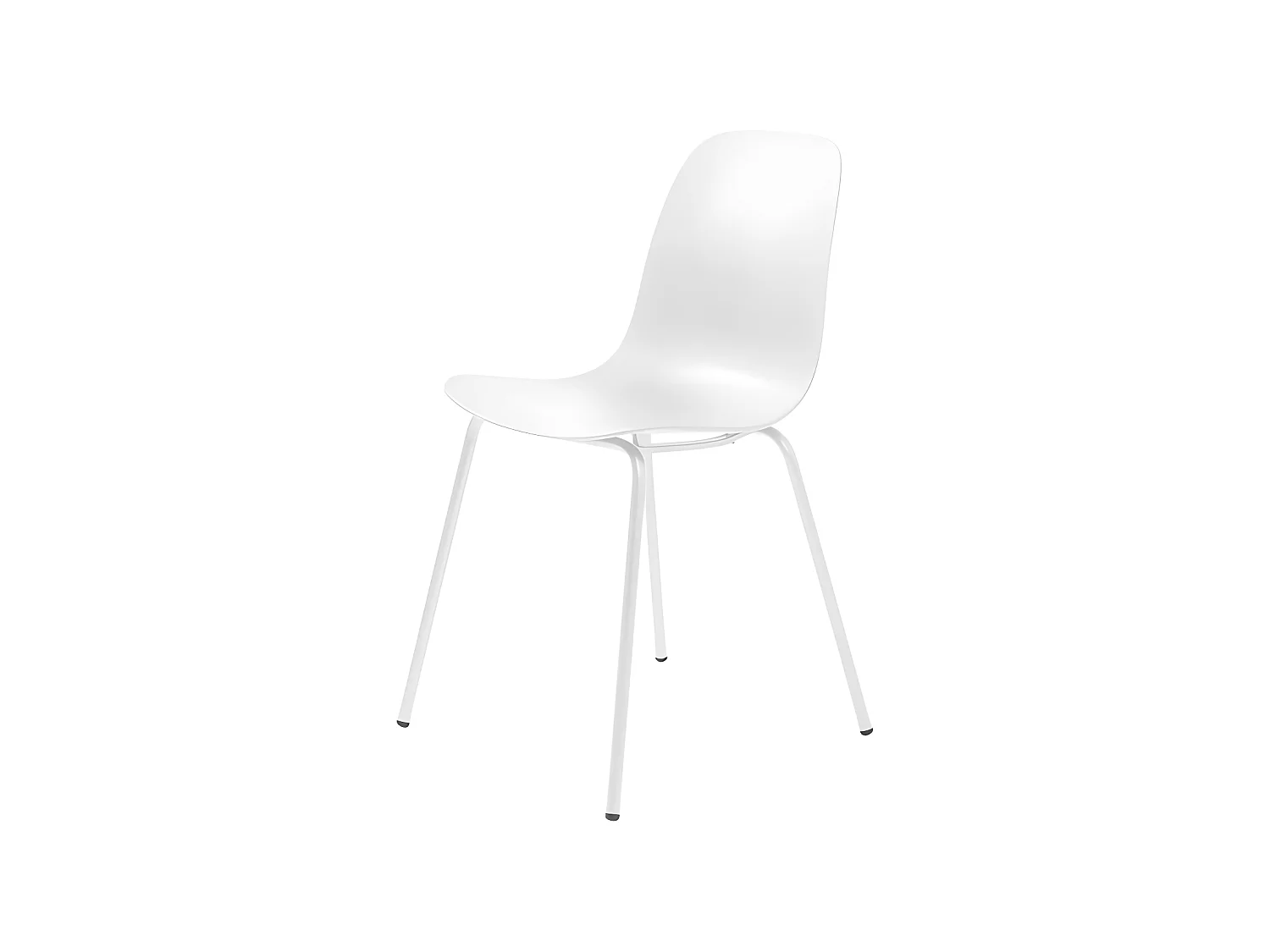 Hel - Lot de 4 chaises en plastique et métal - Blanc