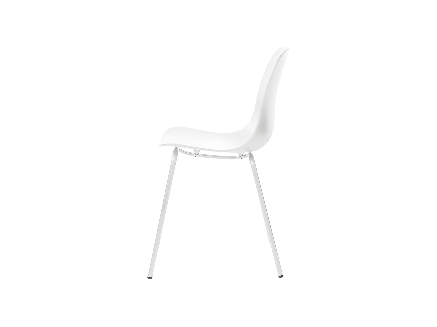 Hel - Lot de 4 chaises en plastique et métal - Blanc