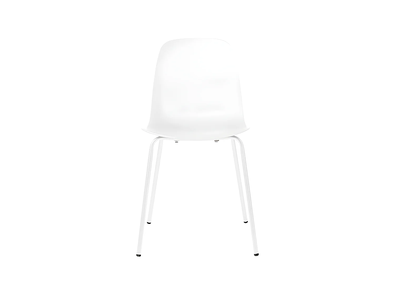 Hel - Lot de 4 chaises en plastique et métal - Blanc