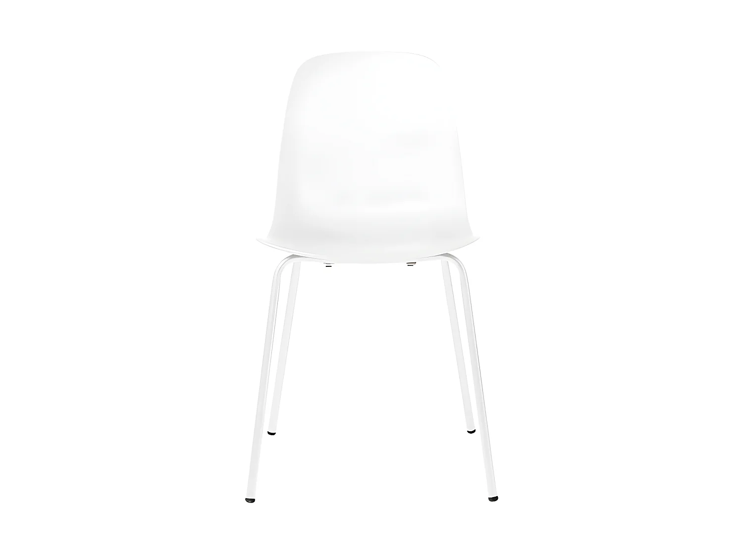 Hel - Lot de 4 chaises en plastique et métal - Blanc