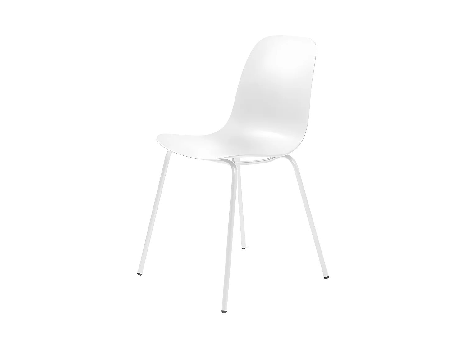 Hel - Lot de 4 chaises en plastique et métal - Blanc