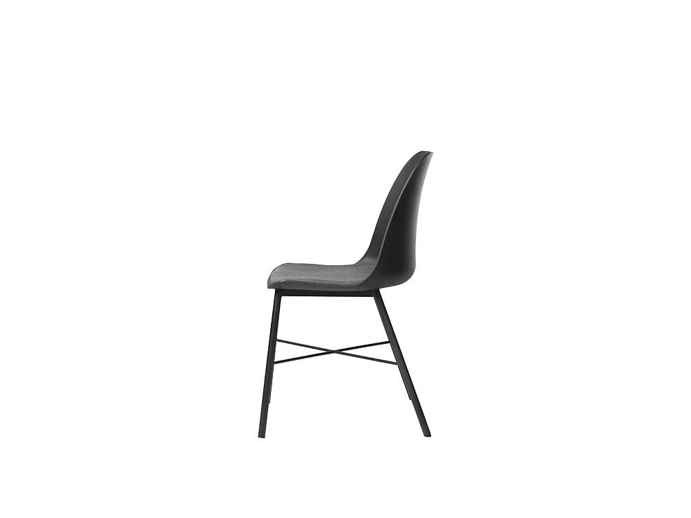 Curvi - Lot de 2 chaises en plastique et métal - Noir