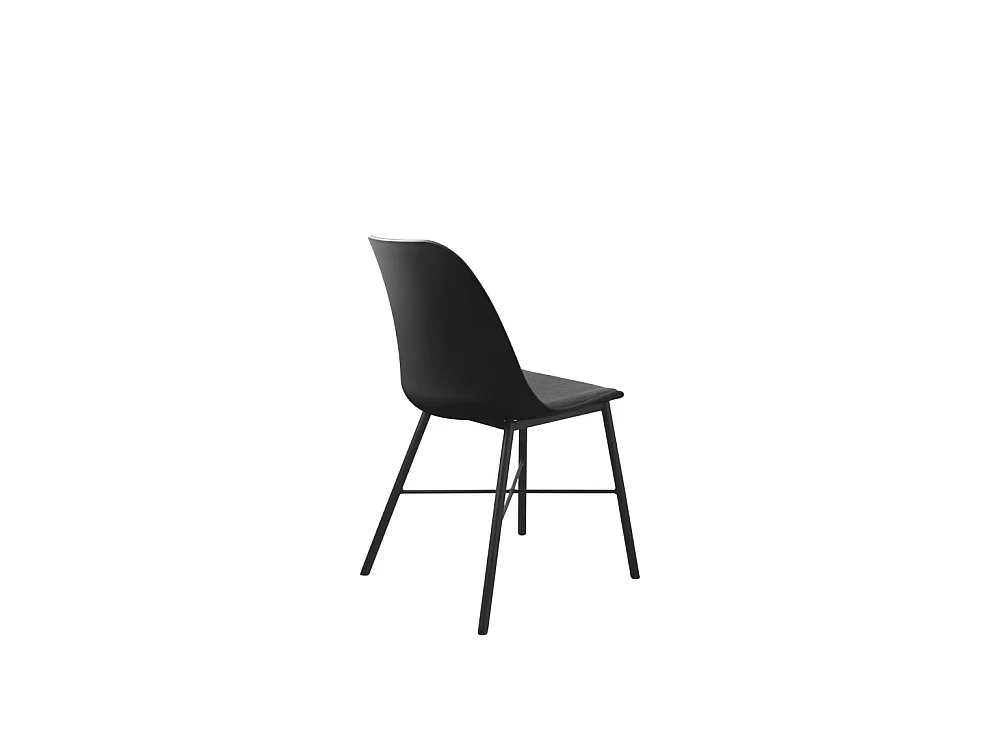 Curvi - Lot de 2 chaises en plastique et métal - Noir