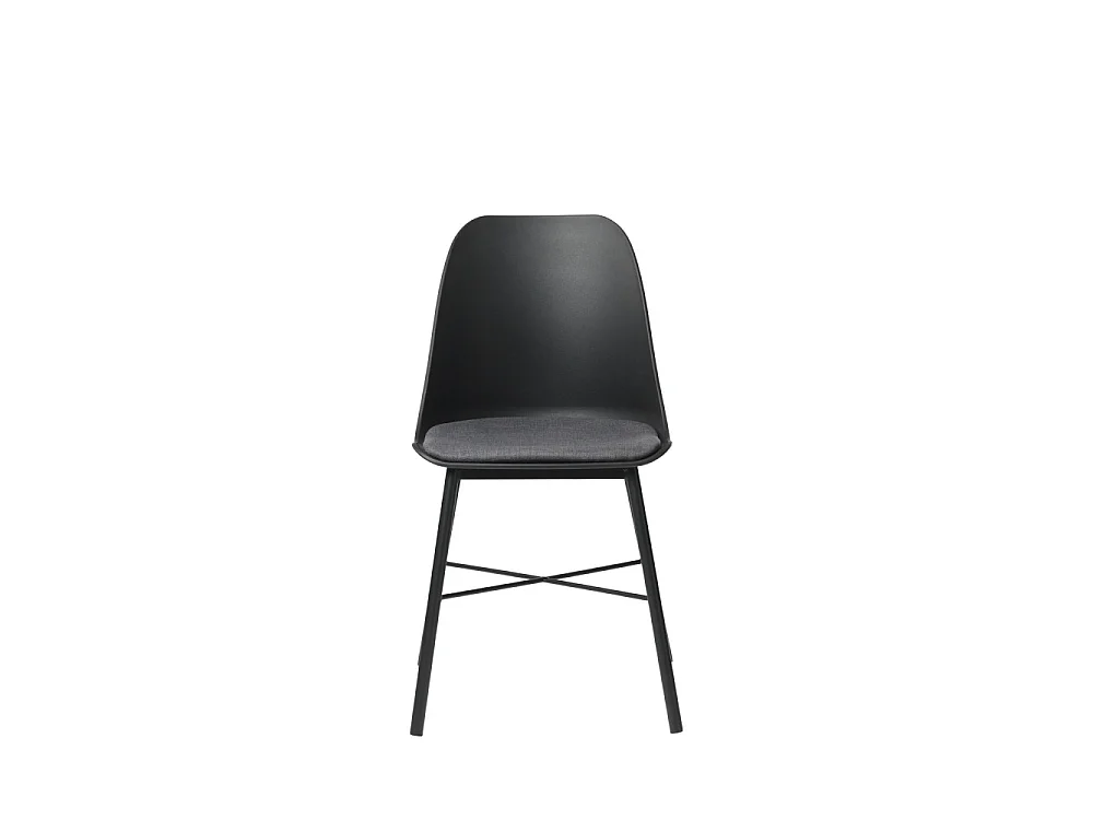 Curvi - Lot de 2 chaises en plastique et métal - Noir