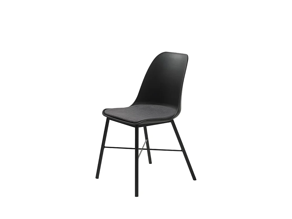 Curvi - Lot de 2 chaises en plastique et métal - Noir